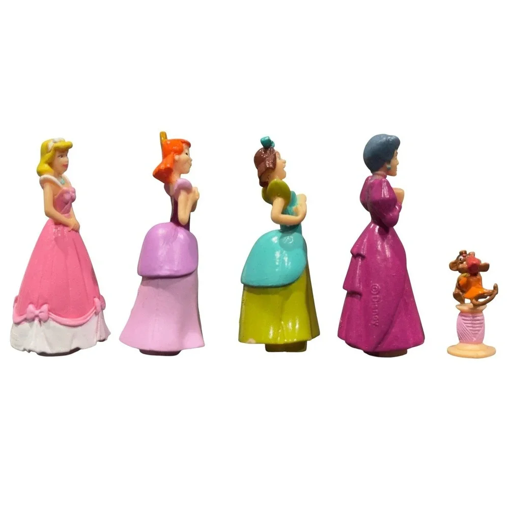 Vintage Disney Polly Pocket Cinderella Figure Lot Stepsisters Stepmother Mice